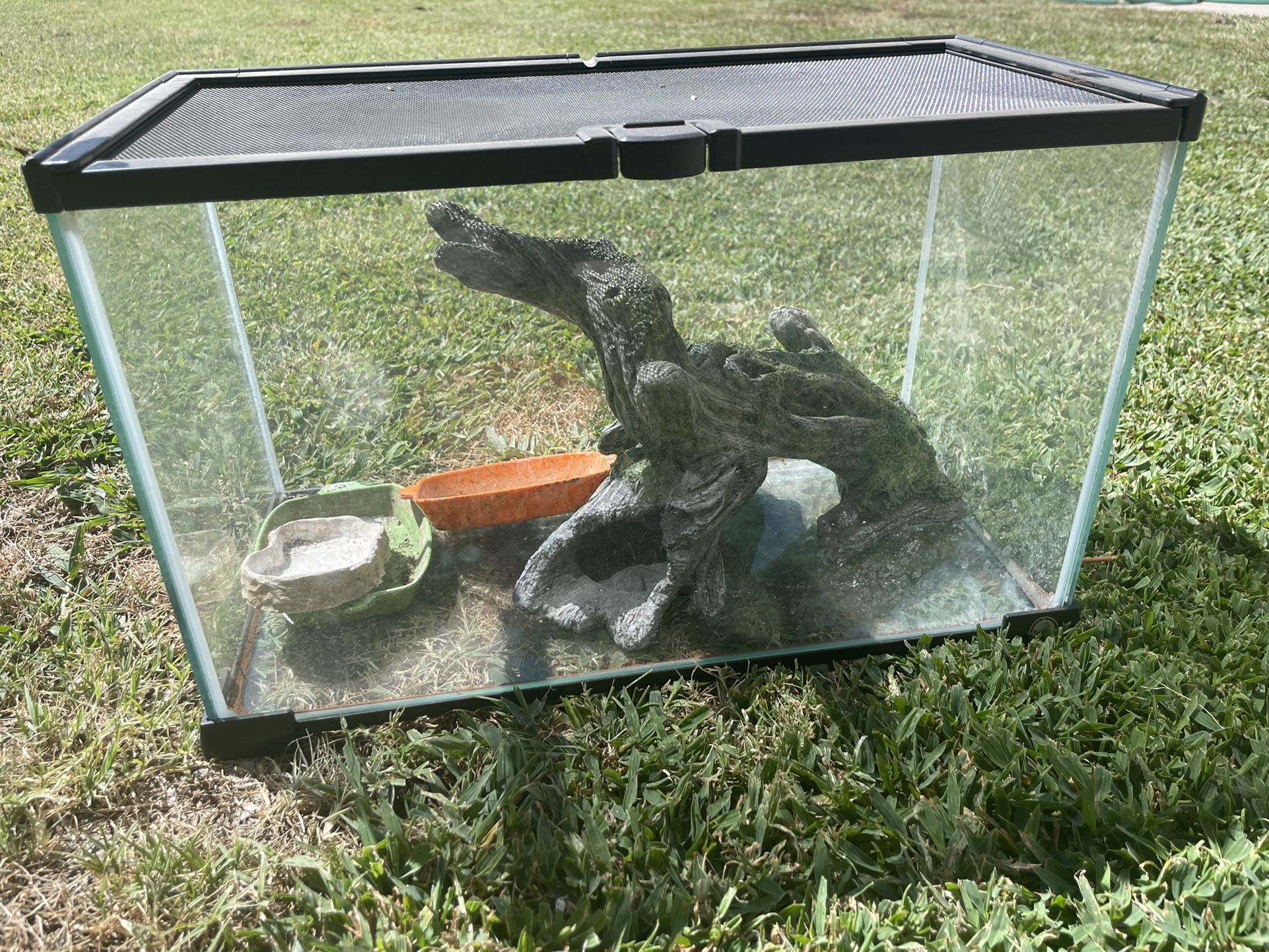 THRIVE 10gal Reptile Enclosure & Hide/Dishes