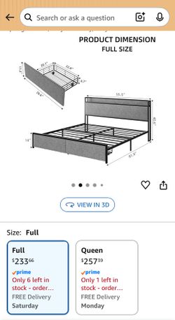Full size bed frame