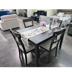 5 Piece Gray Dining Table Set 