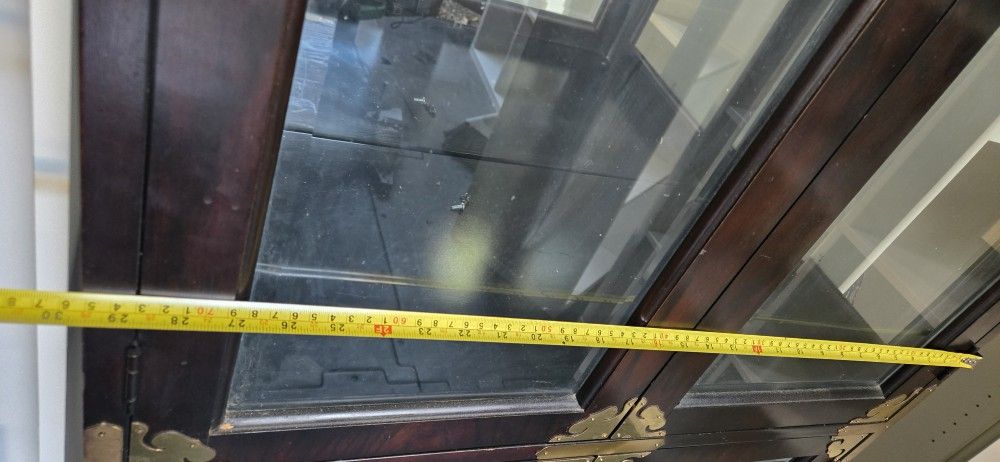 Glass Display Cabinet Vintage Size 78x30x14 Good Condition