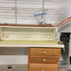 White Wood Shelf With Hanging Bar