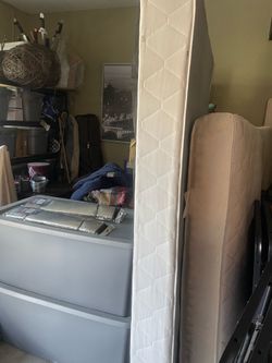 Queen mattress and foundation and frame