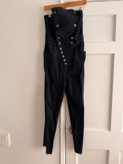 Marissa Webb - Black Denim Overalls with Button Front