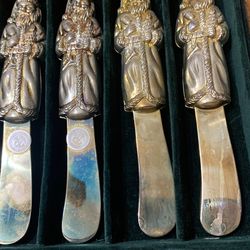 Godinger Silver  4 Xmas Spreaders 