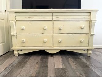 Dresser Heavy Wood Distressed 6 Drawers Farmhouse Arts Carved Mexico