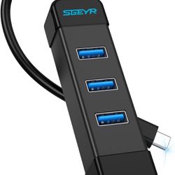 New! Powered USB Hub, Aluminum USB 3.0 Data Hub Splitter 7 Ports with USB Charging Ports and Individual On/Off Switches with 12/2A(24W) Power Adapter 