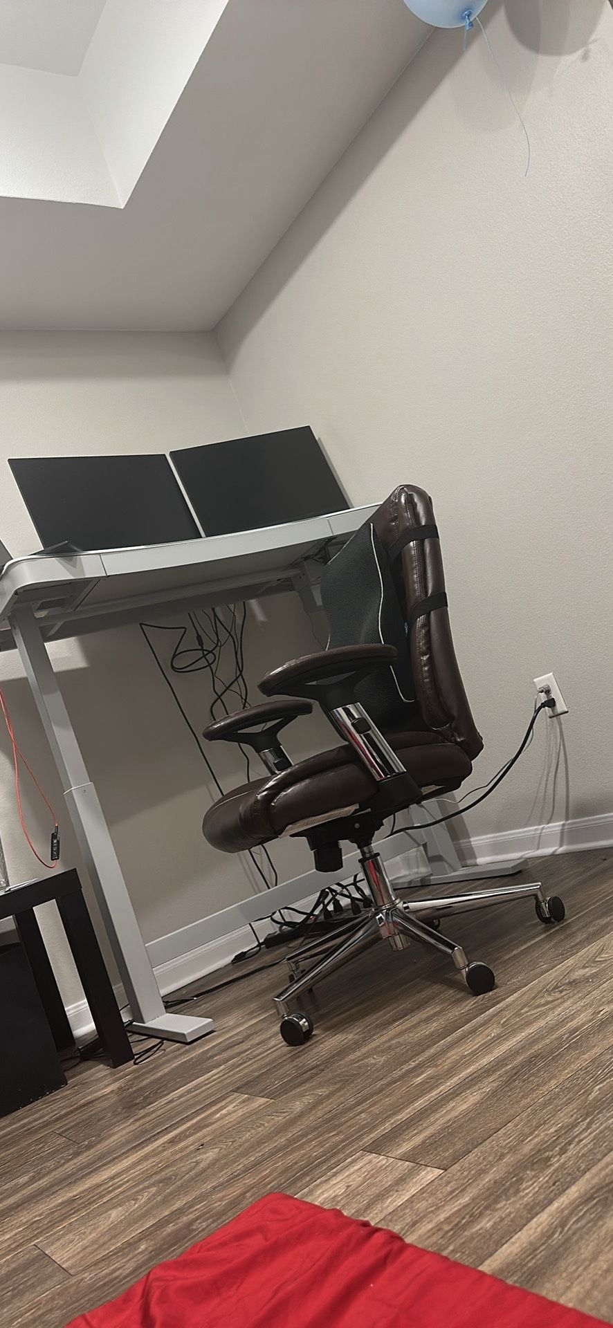 Adjustable Glass Standing Desk – 47” x 47” x 25.6” | Wireless Charging + USB Ports!