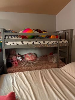 Gray Wood Twin Bunk Bed Frame