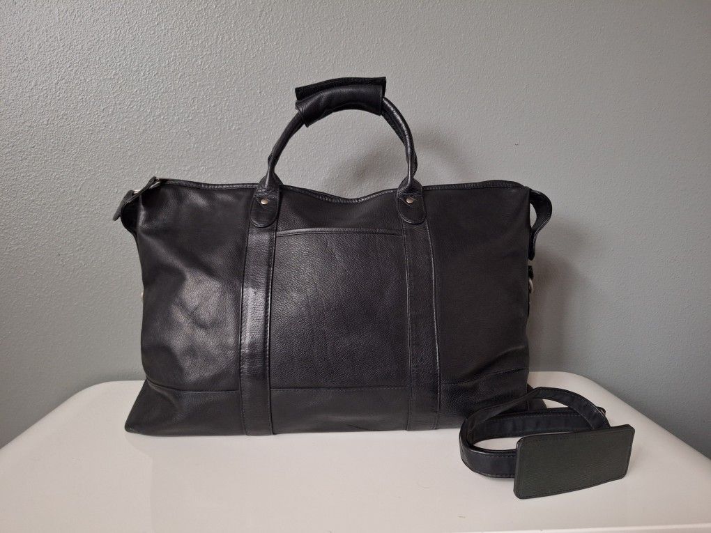 Black Latico Carriage Leather Duffle Bag