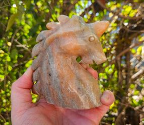 🦄 Crystals | Orange Sunstone + Jasper Carved Unicorn 🦄