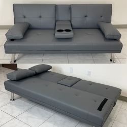 New $155 Sofa Bed Futon Convertible Folding Recliner Couch Furniture 65x30x31” Cup Holder 