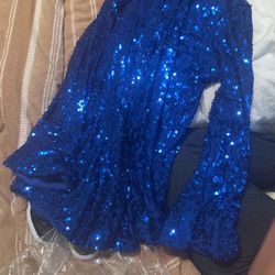 Blue sequins dress 
