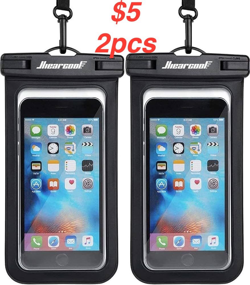 Hiearcool IPX8 Waterproof Case, Universal Waterproof Case Compatible with iPhone 12, Pro 11, Pro Max, XS, Max, XR, X, 8, 7, Samsung Galaxy S10, S9, Go