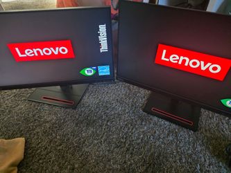 Pair of Lenovo ThinkVision Business Monitors - Great for Dual Screen Workstation!