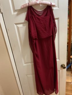 Burgundy Chiffon Maxi Dress