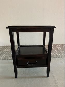 Dark brown side table/ nightstand