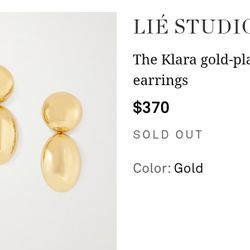 Lie Studio Gold Plated Earrings 