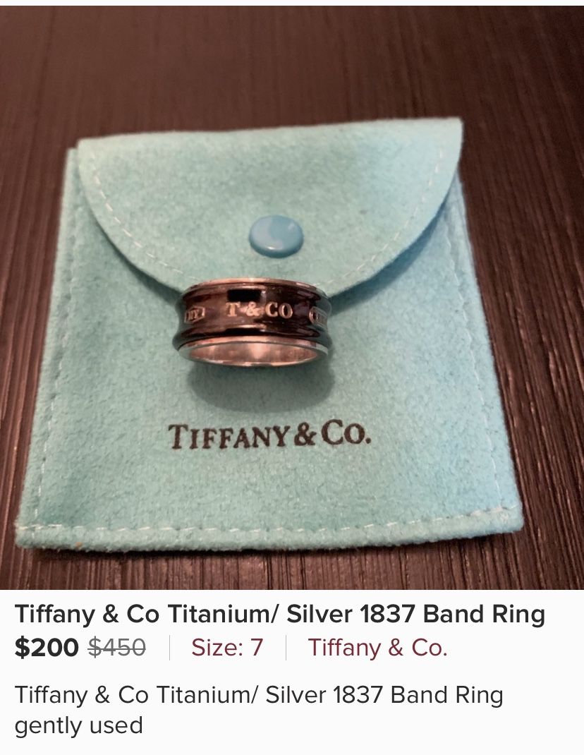 Tiffany & Co Titanium / Silver Ring