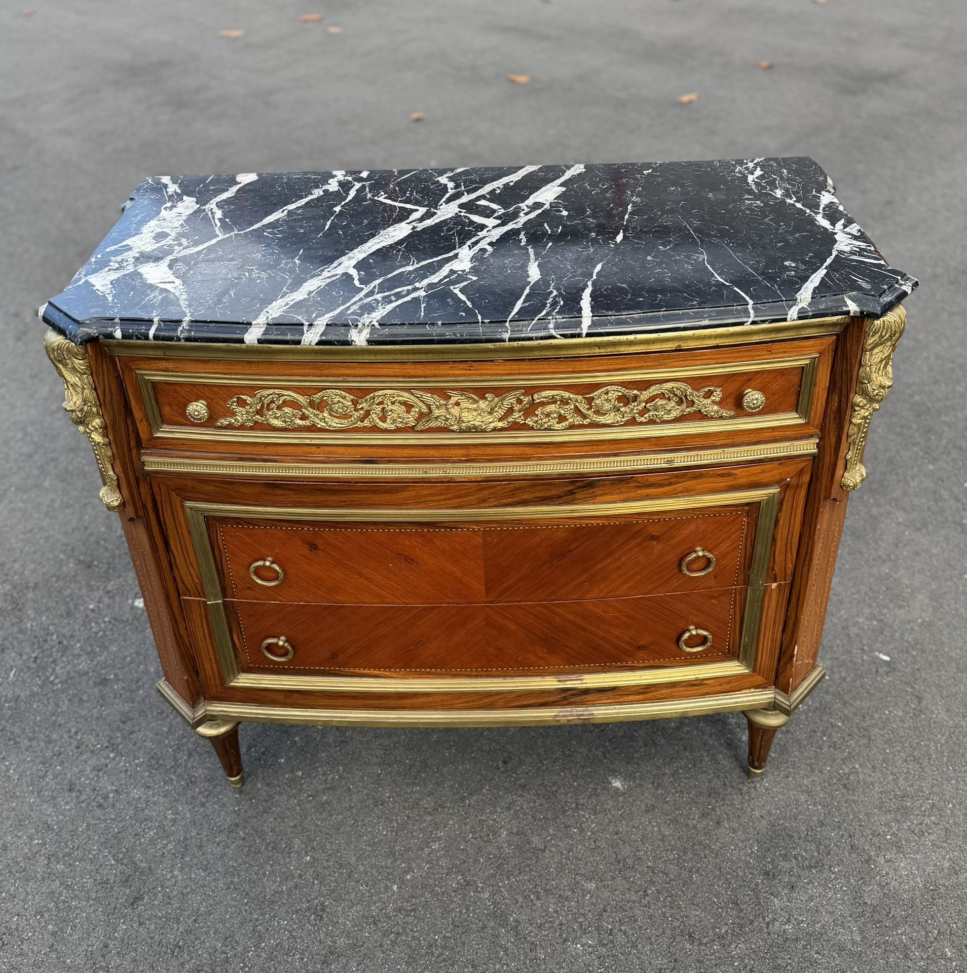 Antique Louis XVI Style Marble-Top Commode