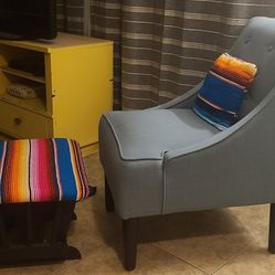 Serape Ottoman With Small Pillow (Does Not Include Chair)