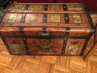 Vintage Wooden & Leather Trunk