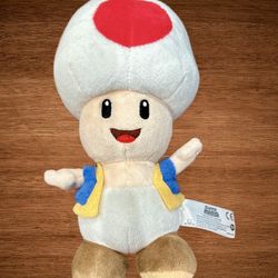 Nintendo super Mario bros Toad Mushroom plush. 2017. 8 in