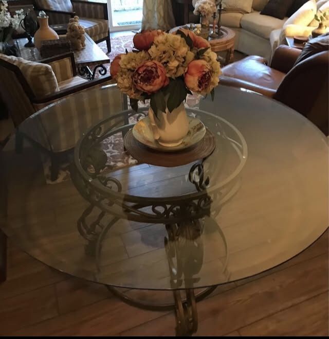 Large Glass Top Dining Table