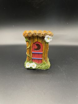 Miniature Fairy Garden Outhouse Figurine Log Cabin Decor 3”