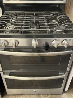 GE 5 Burner Gas Double Oven Stove
