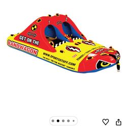SportsStuff Bandwagon 2+2 Towable 1-4 Rider Tube for Boating and Water Sports