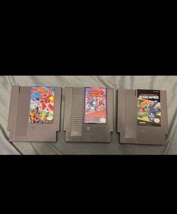 Nintendo NES MEGA MAN 6 MEGA MAN 2 Cyber Stadium Series Base Wars GAME LOT