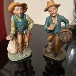 Set Of Two Farmer Statues Very Nice! 