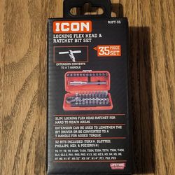 Icon Locking Flex-Head Ratchet 35 Piece Bit Set