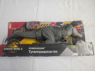 Jurassic World Rebirth Poder Devorar Tyrannosaurus Rex Figura de Dinosaurio, Mordida Constante Luces y Sonido