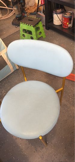 Modern Accent Chair Light Blue Gold Legs