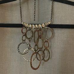 Gold and Bronze Circle Bib Necklace 