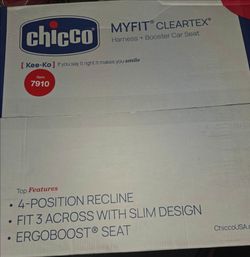 Chicco MyFit ClearTex Harness + Booster Car Seat – New in Box