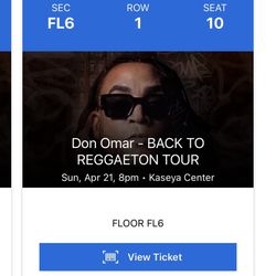 Don Omar FLOOR SEATS for Tonight 