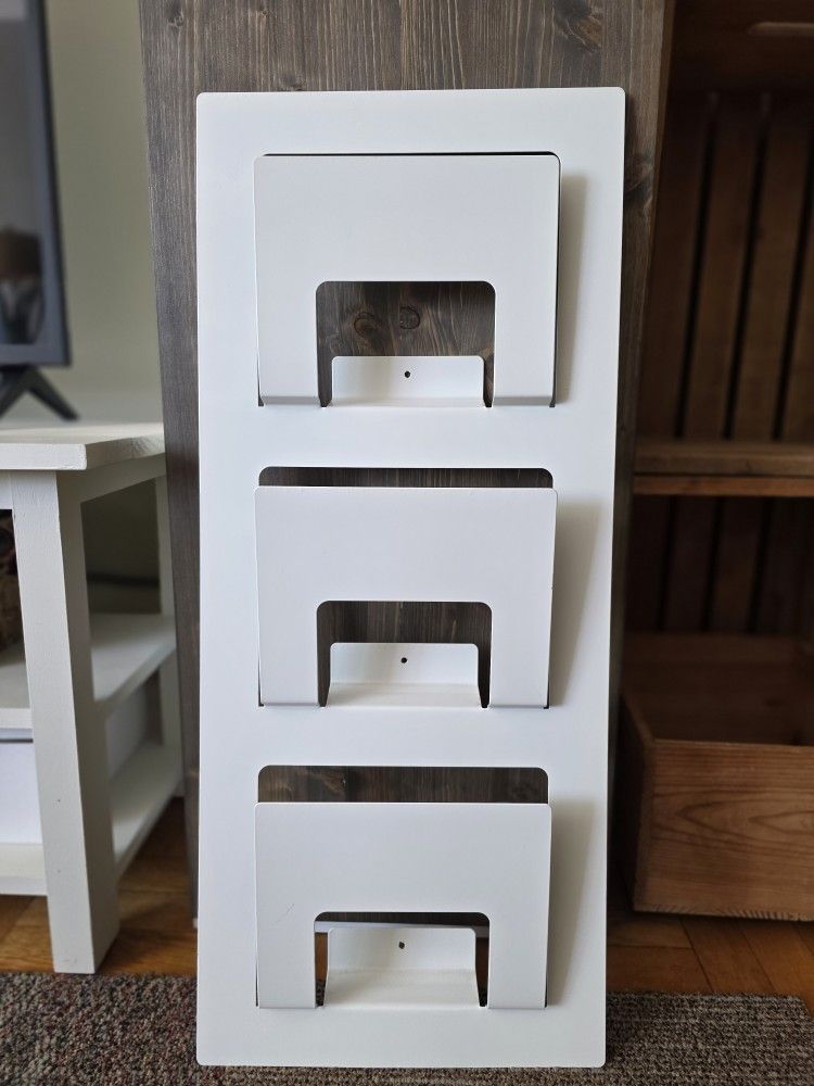 Ikea White Metal Wall Magazine Rack