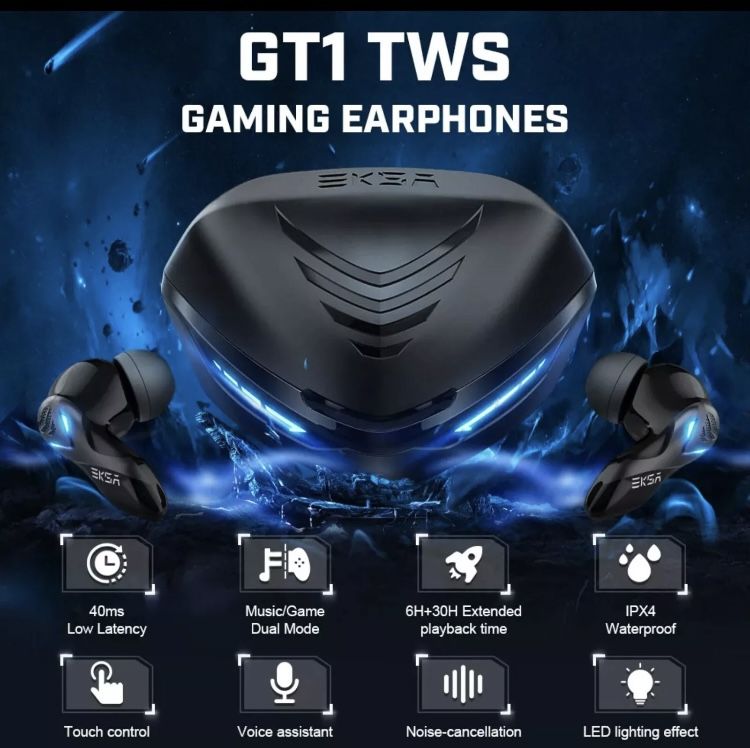 NEW - EKSA Gaming Wireless Ear Buds Phones - ESKA GT1 Cobra TWS - 36 Hour