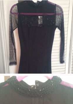 Nwt! Black Mesh Mini Dress
