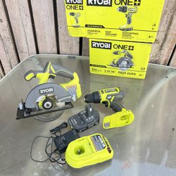 Ryobi 18v Cordless 5-1/2 in Circular Saw And 1/2 in. Drill Kit