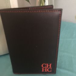 Brown Leather Carolina Herrera Holder Passport 