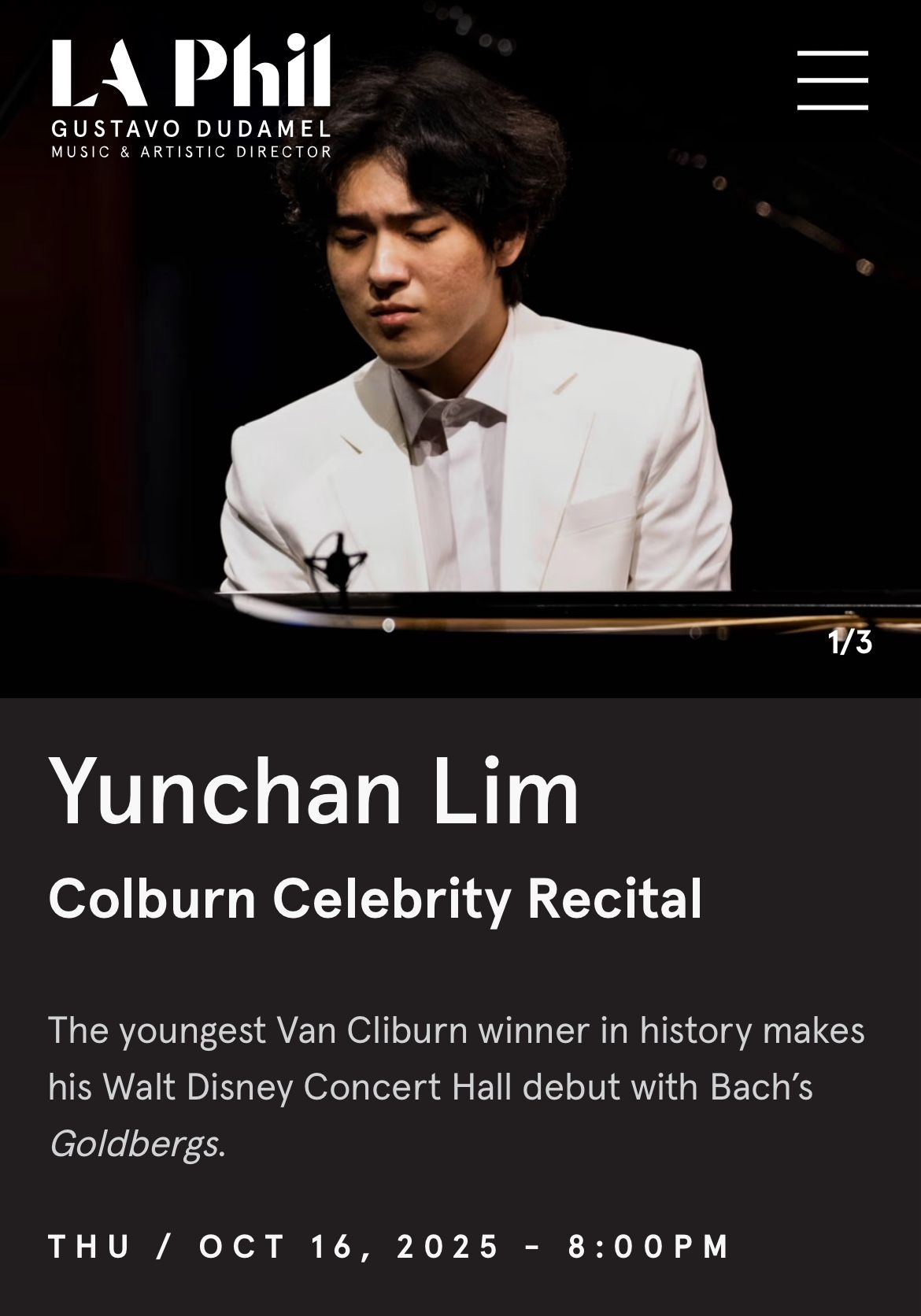 Yunchan Lim at Walt Disney Concert Hall