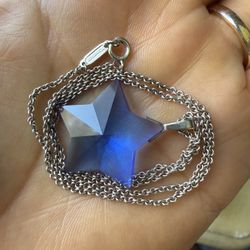 Tiffany And Co Blue Crystal Star Necklace 