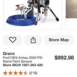 Brand New! Graco Pro210ES Airless 3000 PSI Stand Paint Sprayer