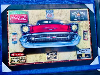 Vintage Americana Chevrolet Bel Air Framed Wall Art