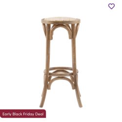 Fredericksburg Round Rattan Seat Bar Stool with Solid Wood Frame