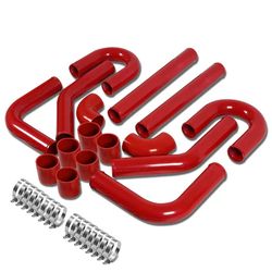 Universal 2.25 in.OD FMIC Front Mount Intercooler Piping+Elbow Silicone Hose Kit