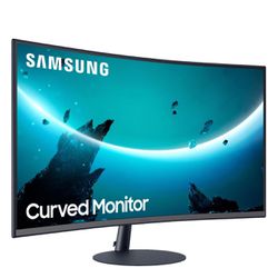 Samsung - T55 Series 32" LED 1000R Curved FHD FreeSync Monitor with Speakers (DisplayPort, HDMI) 